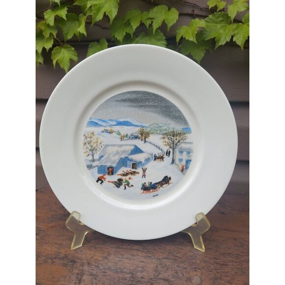 Atlas China Ltd 1st Edition Grandma Moses Catching the Thanksgiving Turkey Plate - Picture 1 of 3